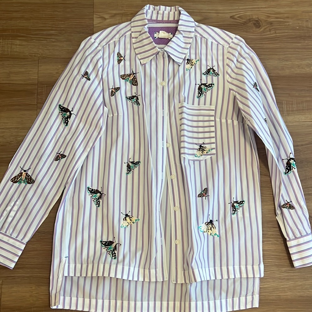 Maeve Stripped Butterfly Shirt